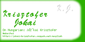 krisztofer jokai business card